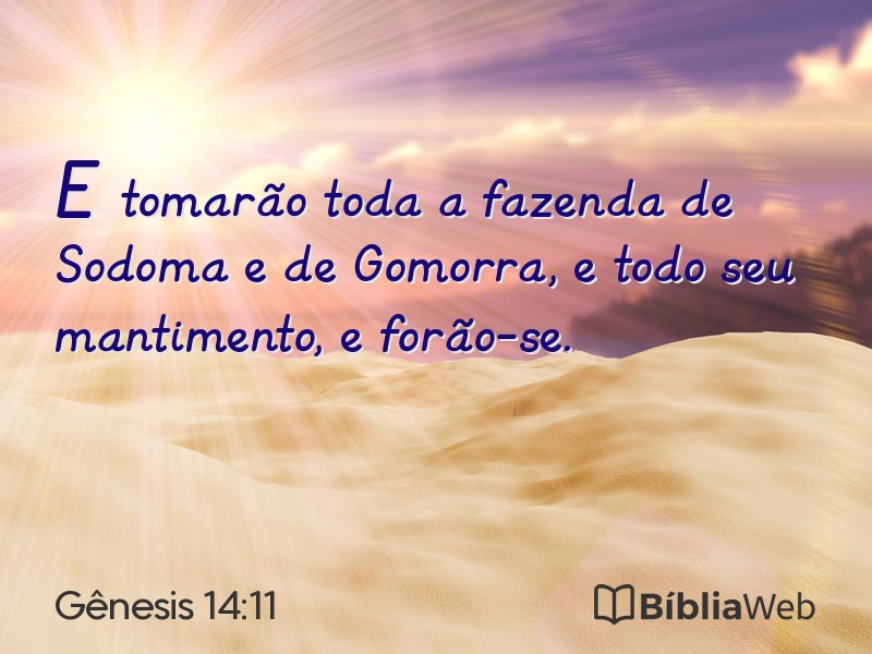 Gênesis 14:11 em imagem para compartilhar