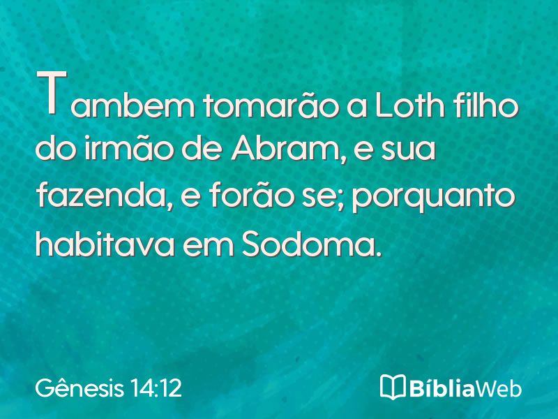 Gênesis 14:12 em imagem para compartilhar
