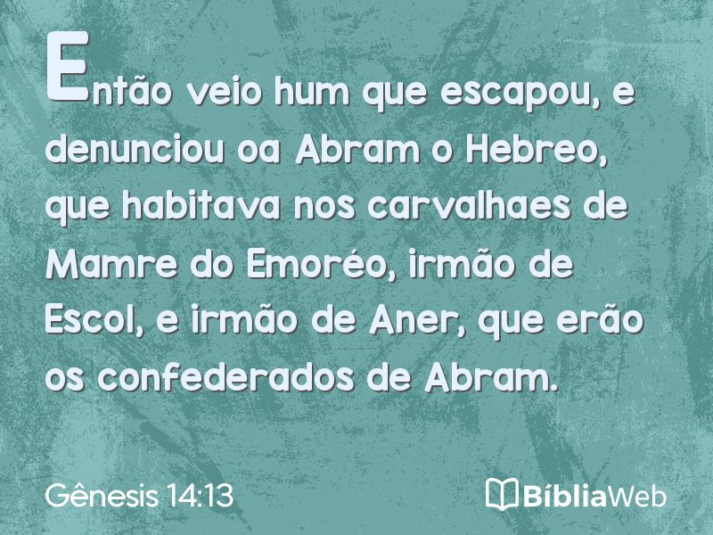 Gênesis 14:13 em imagem para compartilhar