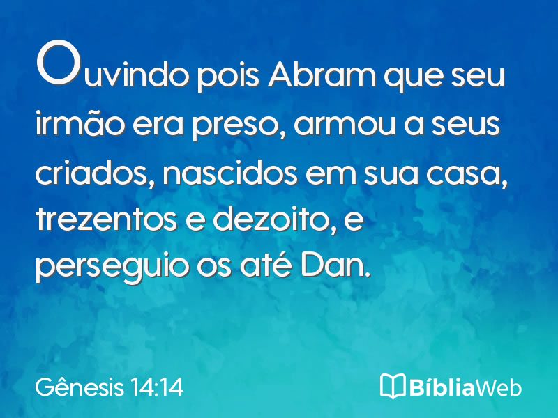 Gênesis 14:14 em imagem para compartilhar