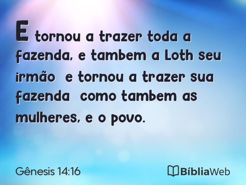 Gênesis 14:16 em imagem para compartilhar