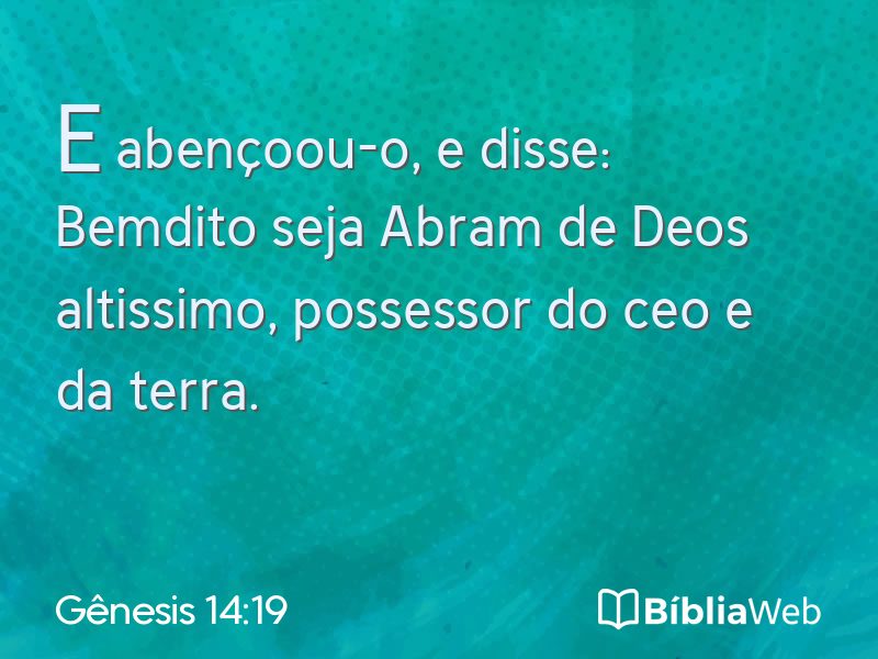 Gênesis 14:19 em imagem para compartilhar