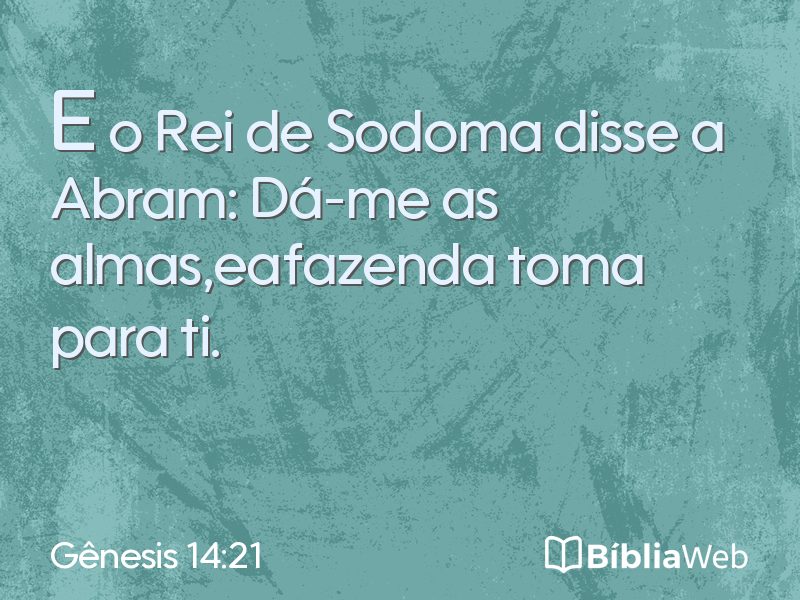 Gênesis 14:21 em imagem para compartilhar