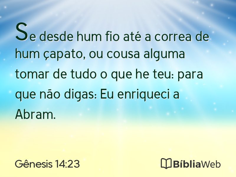 Gênesis 14:23 em imagem para compartilhar