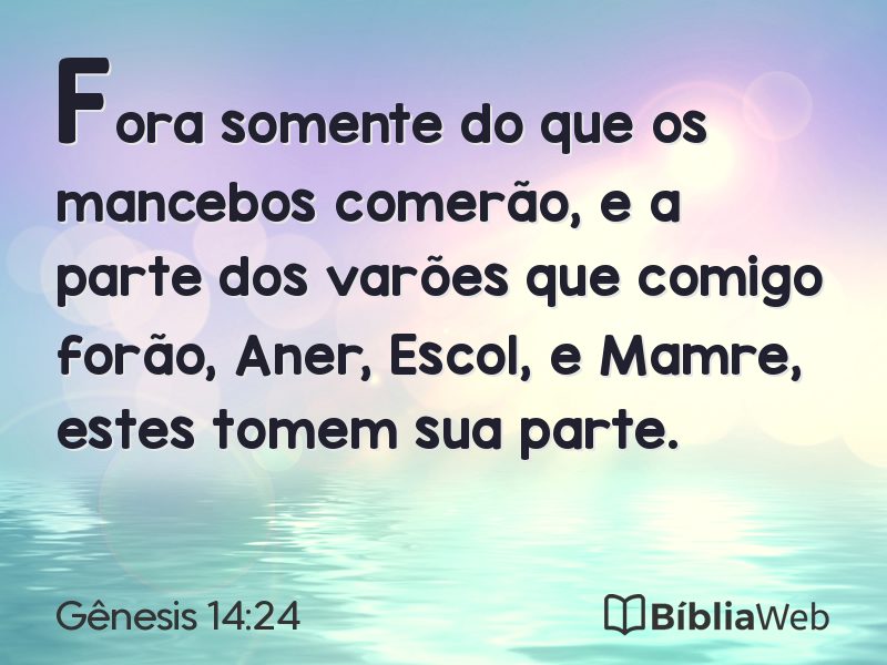 Gênesis 14:24 em imagem para compartilhar