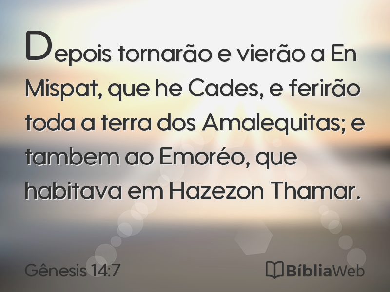 Gênesis 14:7 em imagem para compartilhar