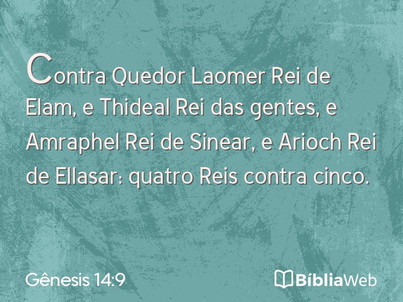 Gênesis 14:9 em imagem para compartilhar