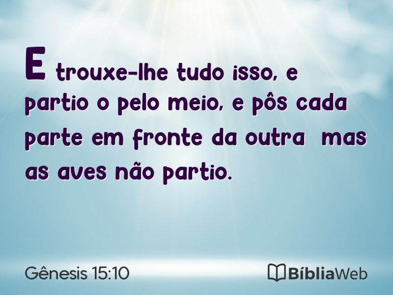 Gênesis 15:10 em imagem para compartilhar