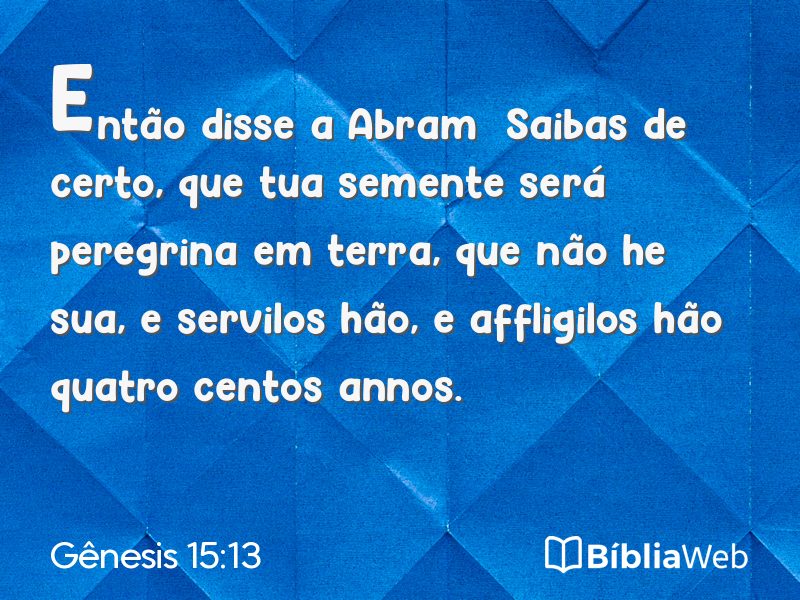 Gênesis 15:13 em imagem para compartilhar