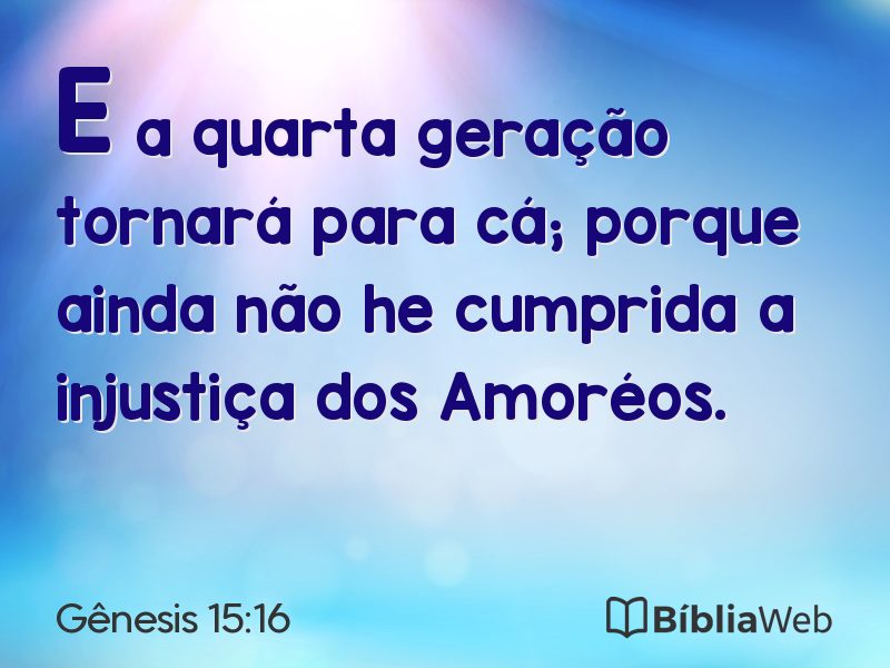 Gênesis 15:16 em imagem para compartilhar