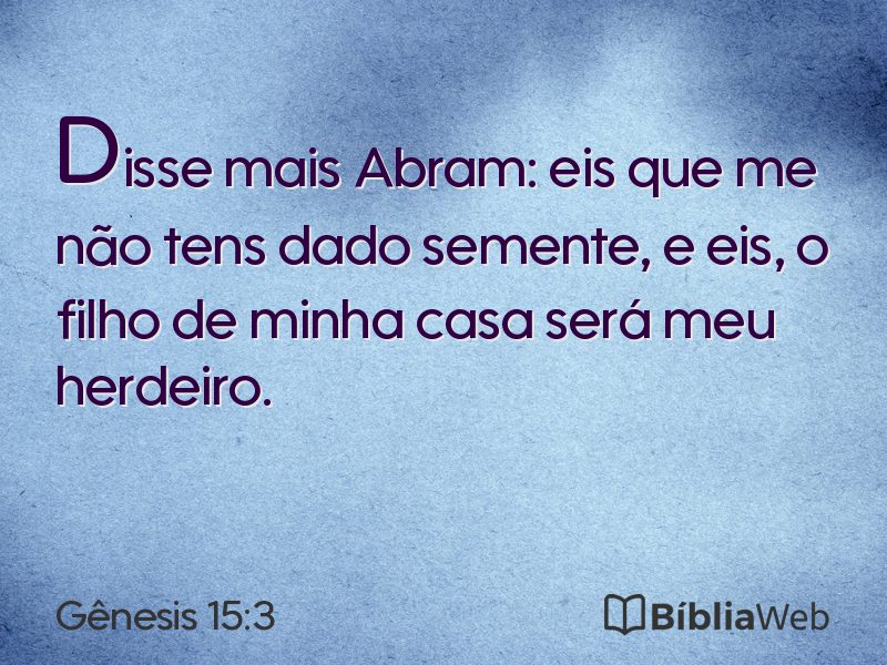 Gênesis 15:3 em imagem para compartilhar