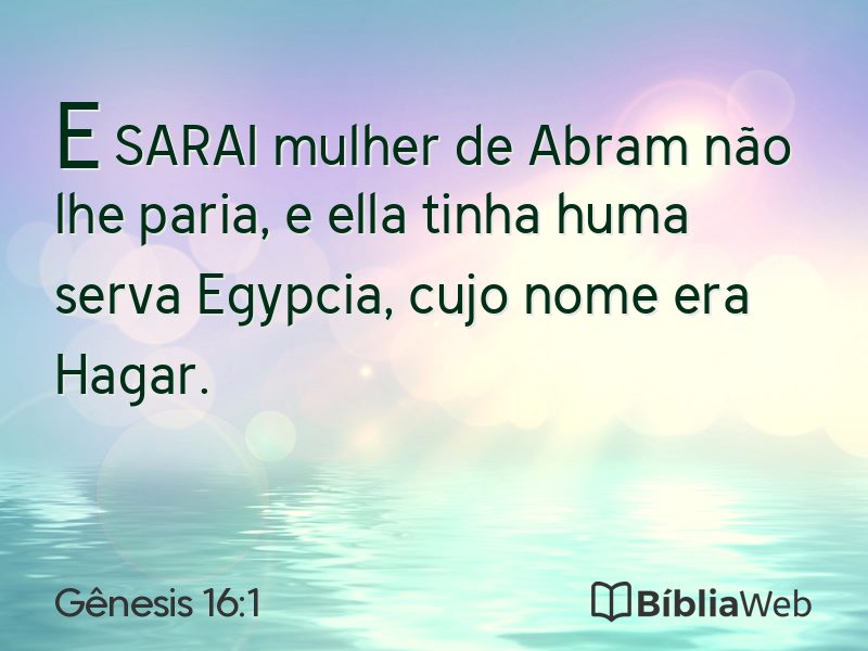 Gênesis 16:1 em imagem para compartilhar