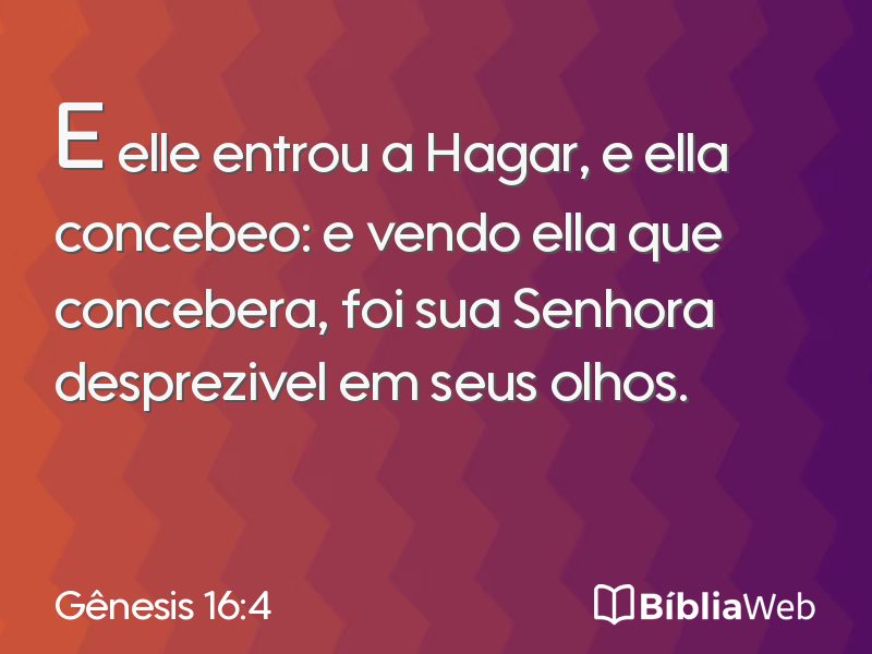Gênesis 16:4 em imagem para compartilhar