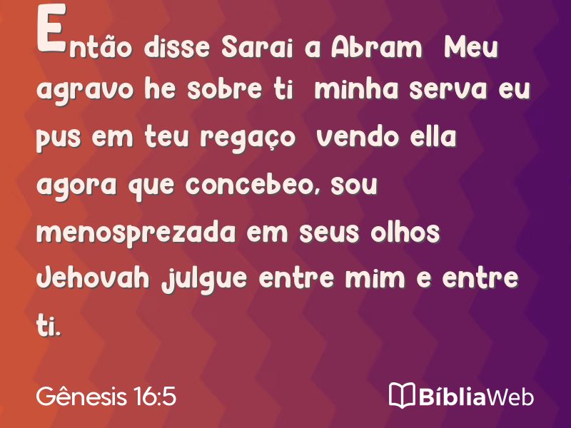 Gênesis 16:5 em imagem para compartilhar