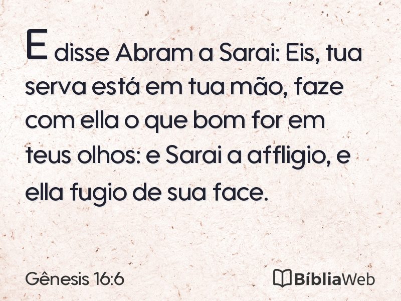 Gênesis 16:6 em imagem para compartilhar