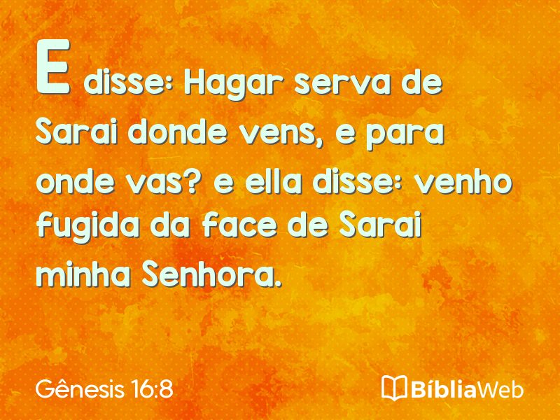 Gênesis 16:8 em imagem para compartilhar
