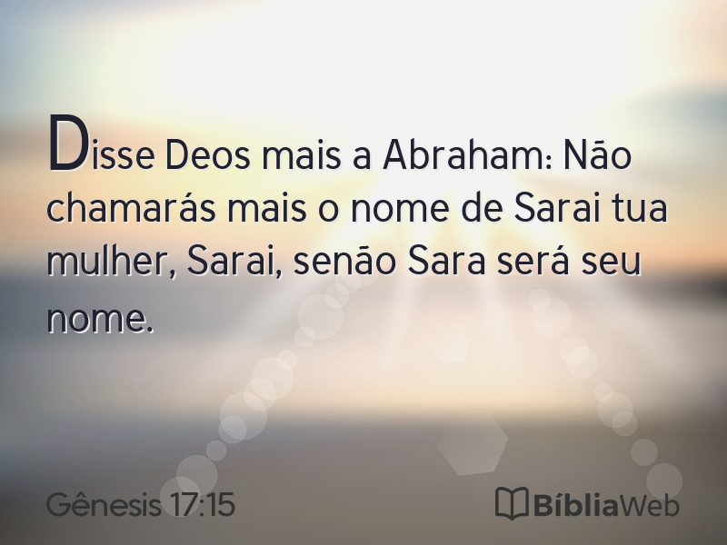 Gênesis 17:15 em imagem para compartilhar