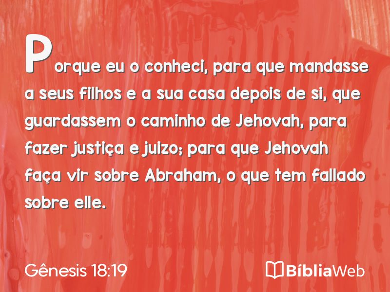Gênesis 18:19 em imagem para compartilhar