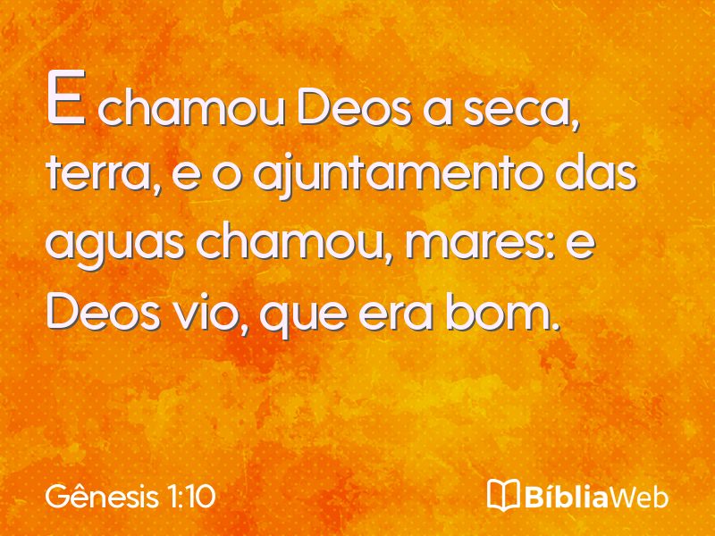 Gênesis 1:10 em imagem para compartilhar