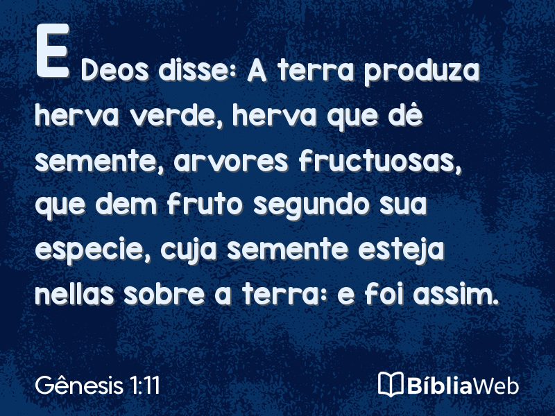 Gênesis 1:11 em imagem para compartilhar