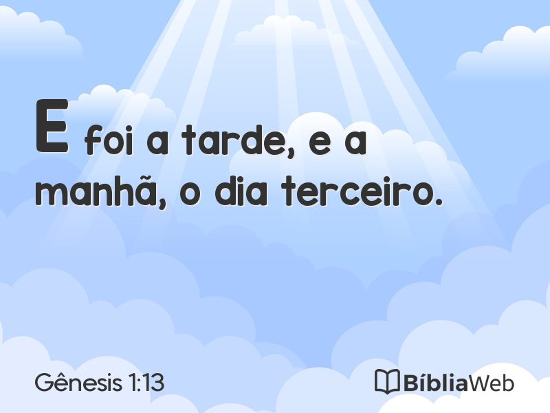 Gênesis 1:13 em imagem para compartilhar
