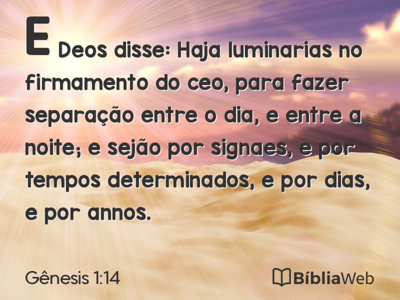 Gênesis 1:14 em imagem para compartilhar