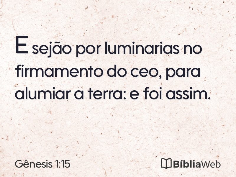 Gênesis 1:15 em imagem para compartilhar