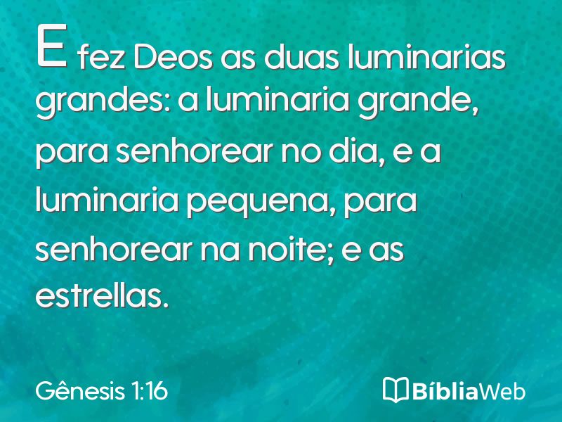 Gênesis 1:16 em imagem para compartilhar