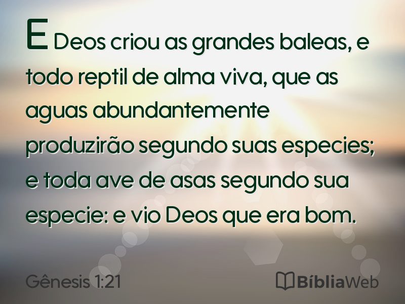 Gênesis 1:21 em imagem para compartilhar