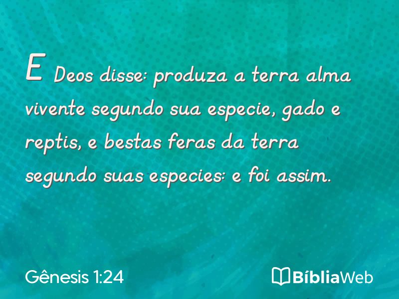 Gênesis 1:24 em imagem para compartilhar