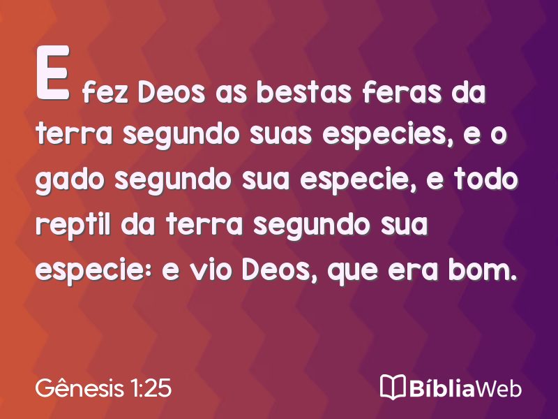 Gênesis 1:25 em imagem para compartilhar
