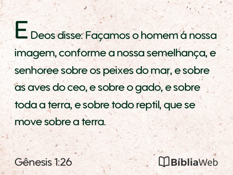 Gênesis 1:26 em imagem para compartilhar