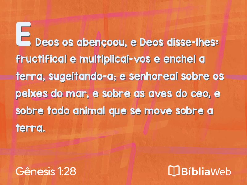 Gênesis 1:28 em imagem para compartilhar