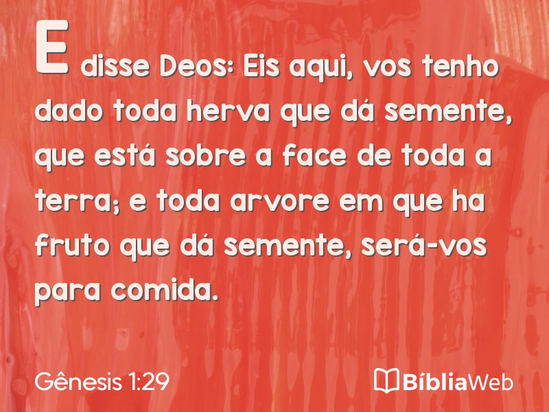 Gênesis 1:29 em imagem para compartilhar
