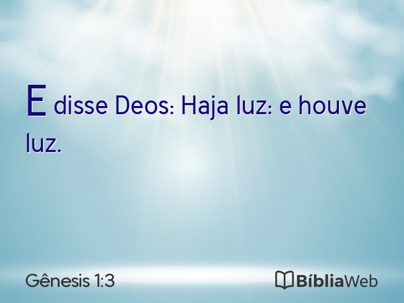 Gênesis 1:3 em imagem para compartilhar
