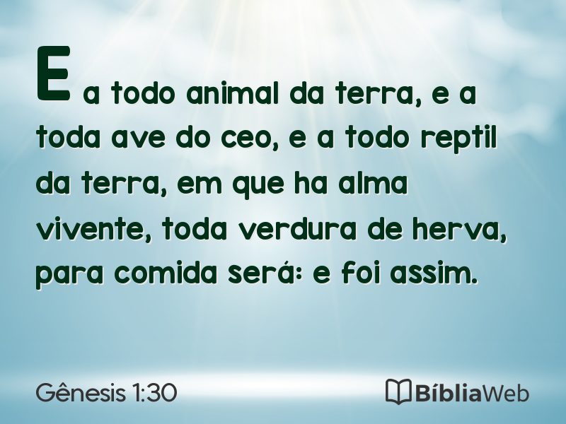 Gênesis 1:30 em imagem para compartilhar