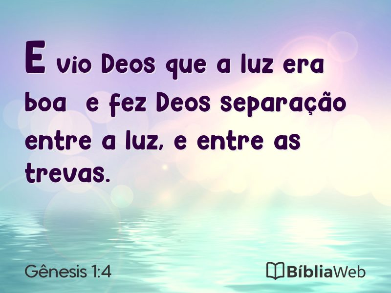 Gênesis 1:4 em imagem para compartilhar