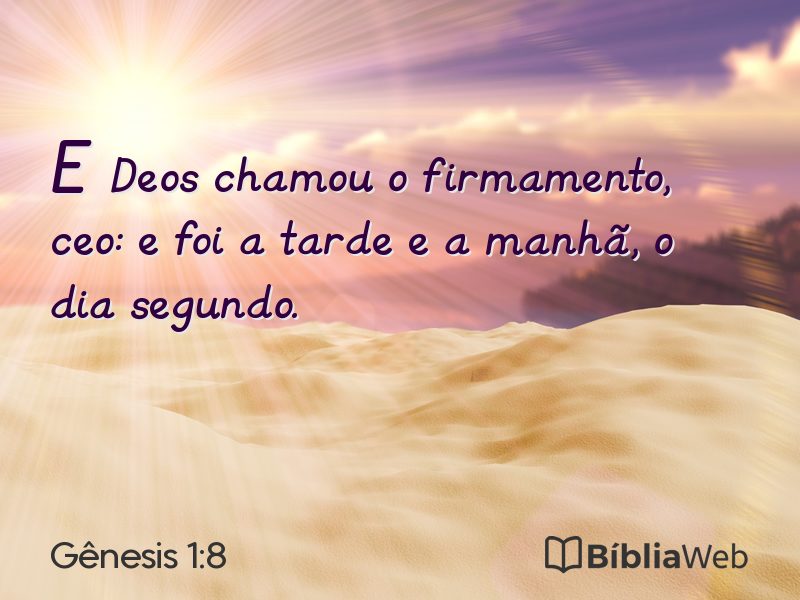 Gênesis 1:8 em imagem para compartilhar