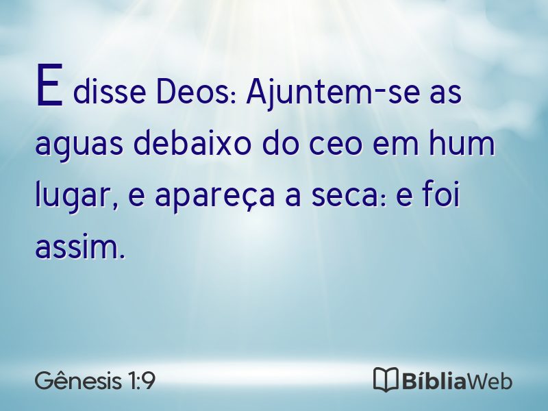 Gênesis 1:9 em imagem para compartilhar