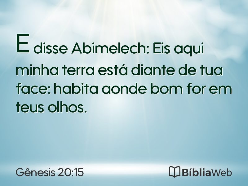 Gênesis 20:15 em imagem para compartilhar