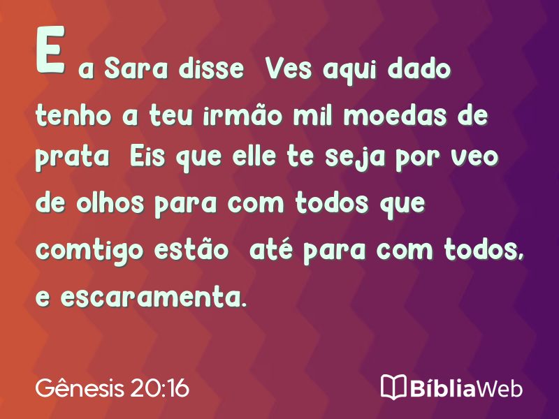 Gênesis 20:16 em imagem para compartilhar