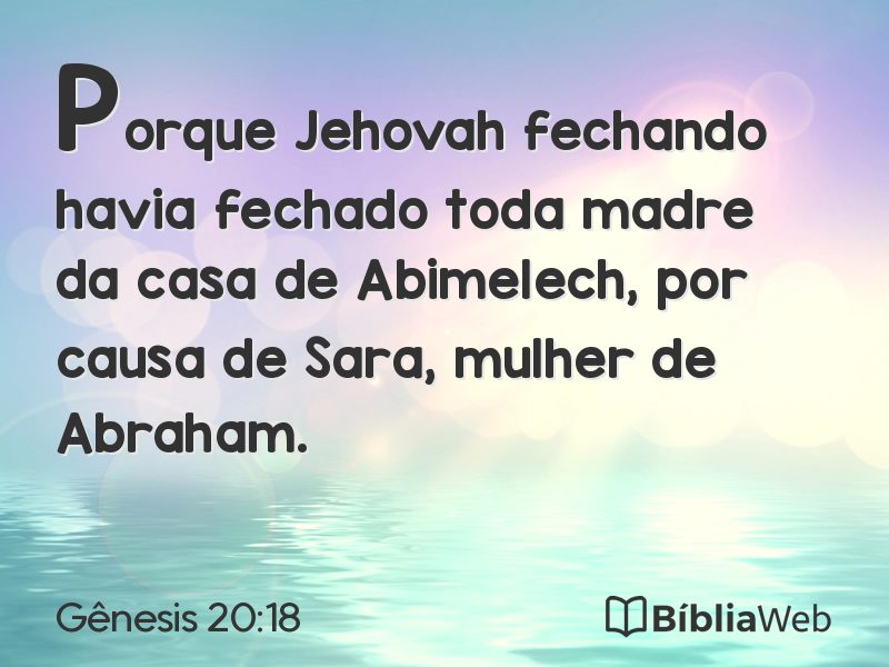 Gênesis 20:18 em imagem para compartilhar