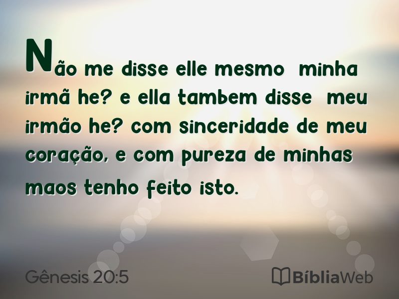 Gênesis 20:5 em imagem para compartilhar