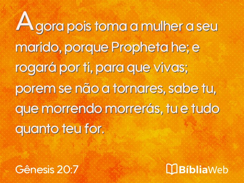 Gênesis 20:7 em imagem para compartilhar
