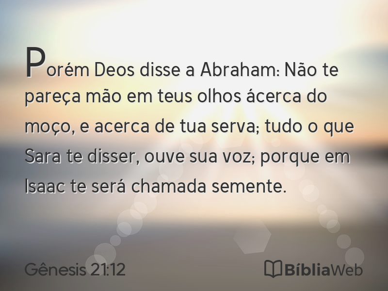 Gênesis 21:12 em imagem para compartilhar