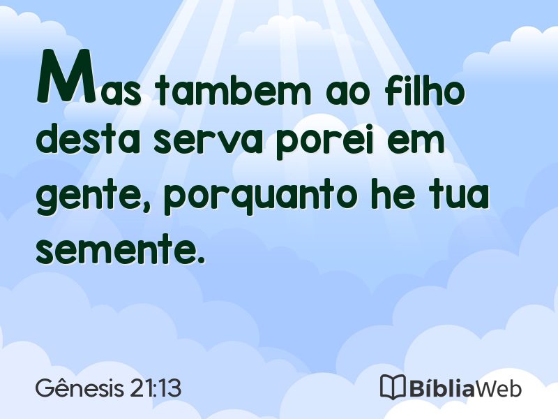 Gênesis 21:13 em imagem para compartilhar