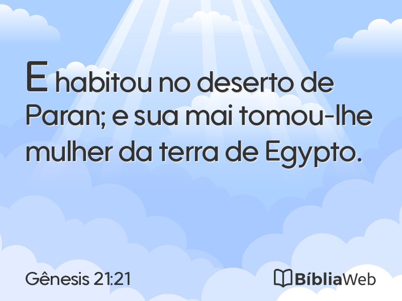 Gênesis 21:21 em imagem para compartilhar