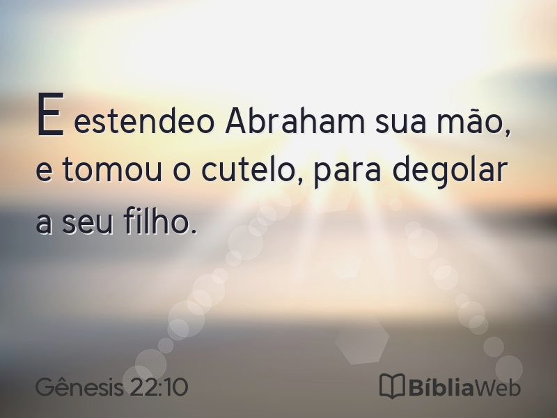 Gênesis 22:10 em imagem para compartilhar