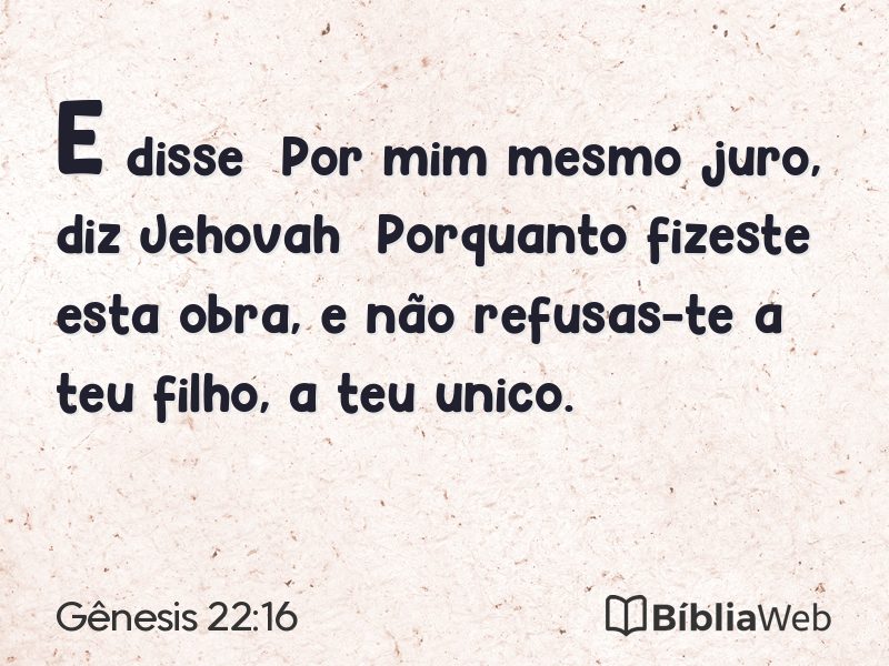 Gênesis 22:16 em imagem para compartilhar