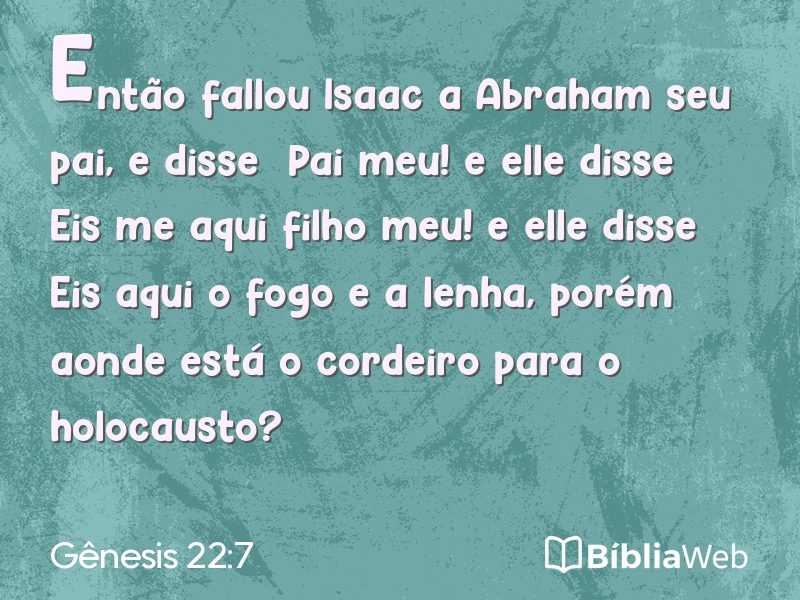 Gênesis 22:7 em imagem para compartilhar